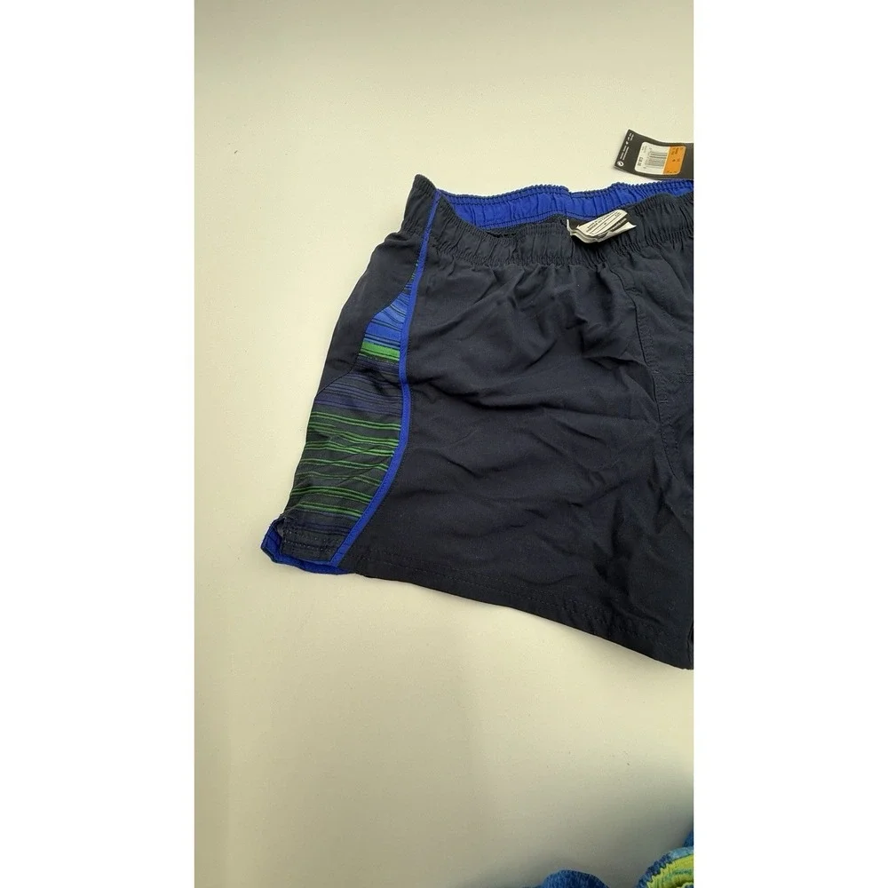 Nike Swim Trunks Mens Small Lined Swim Trunks Pockets Black Blue